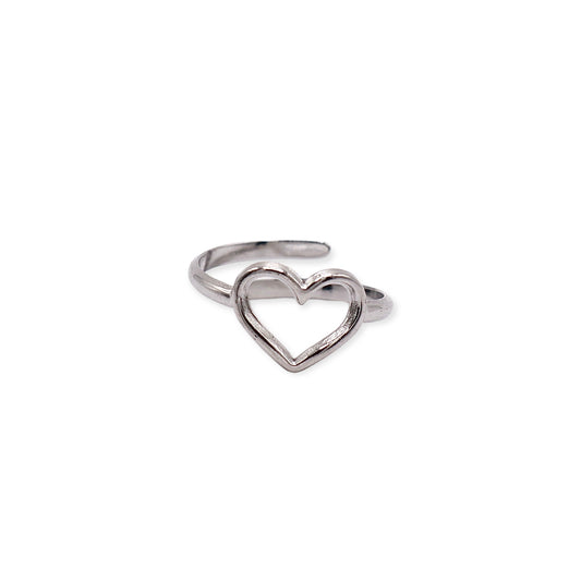 SILVER HEART RING