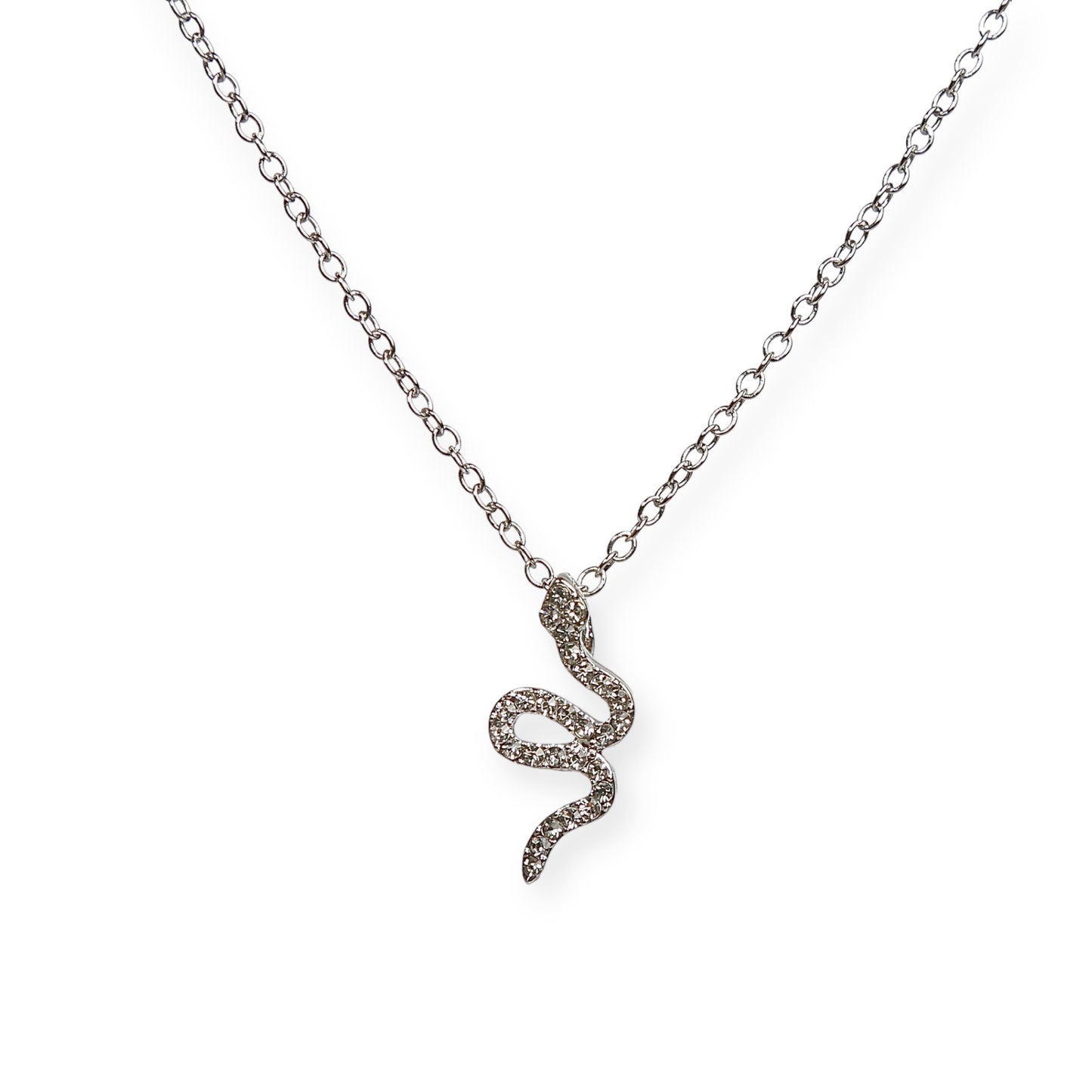 Necklace - silver - snake 