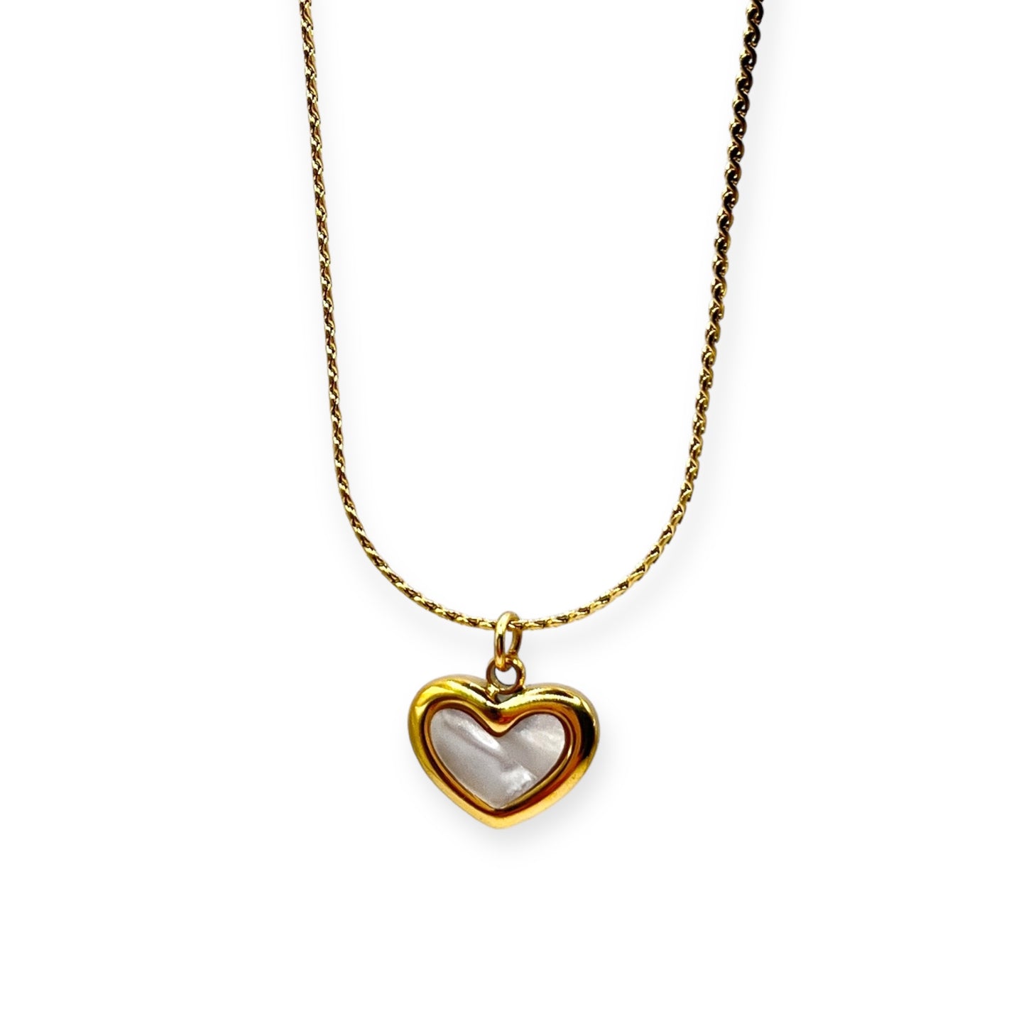 WHITE HEART NECKLACE