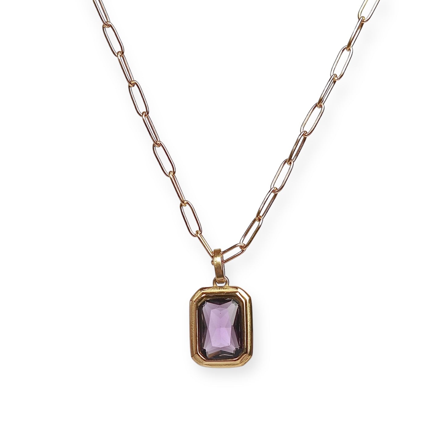 Necklace - gold - precious stone 