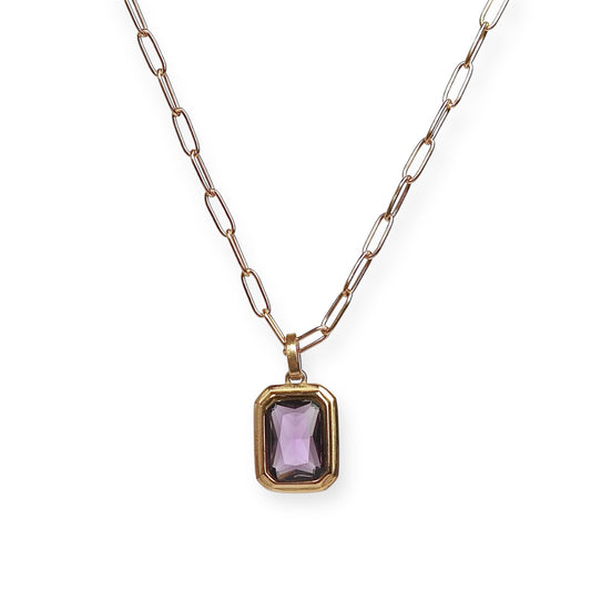 PURPLE GEMSTONE NECKLACE