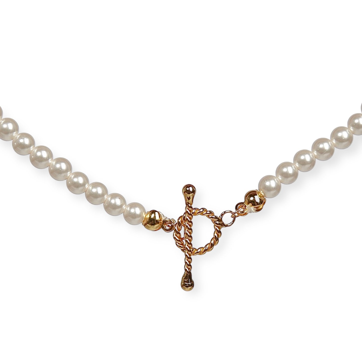 Necklace - gold - pearls (S) 