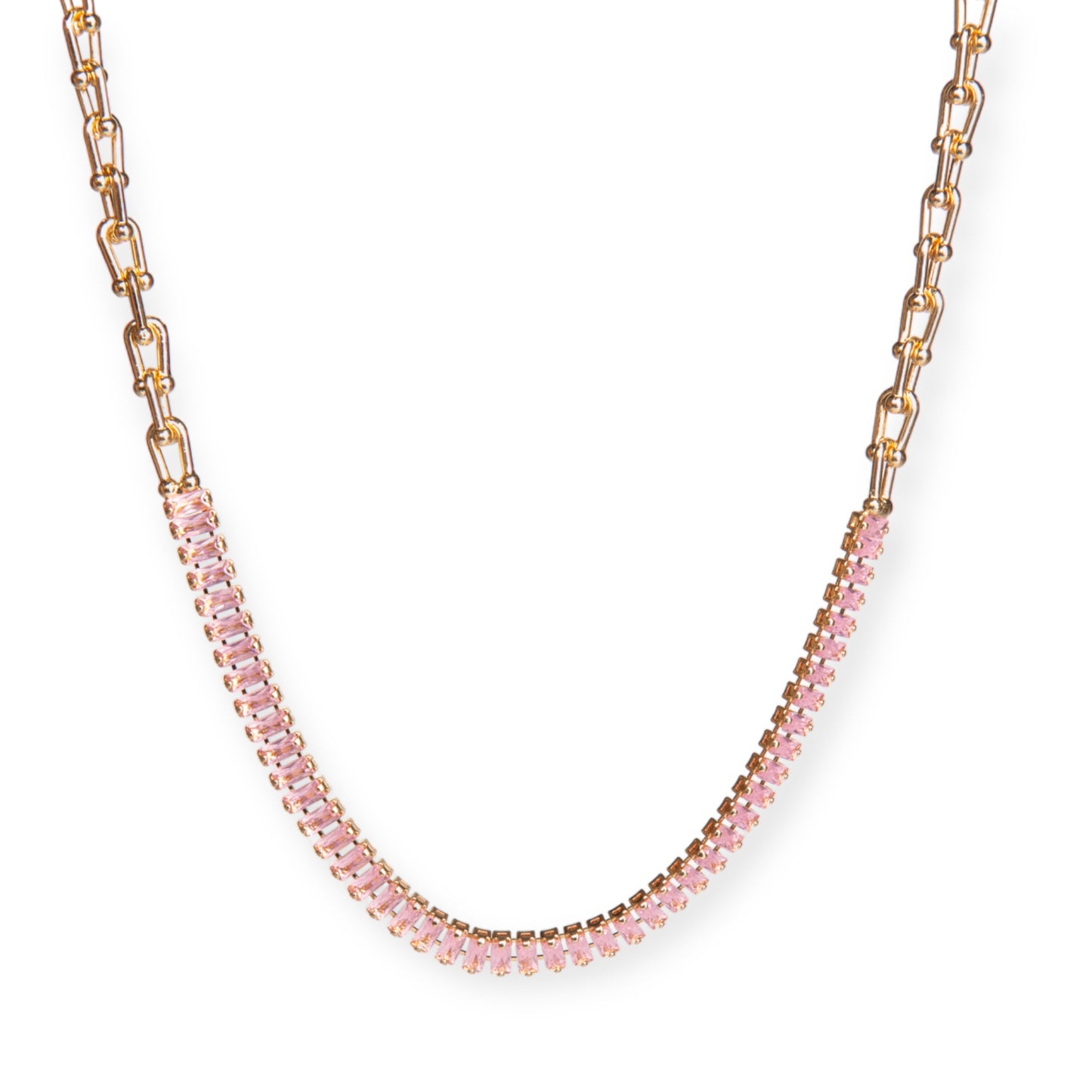 Necklace - gold - pink 