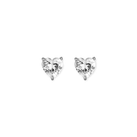 SILVER DIAMOND EAR STUDS