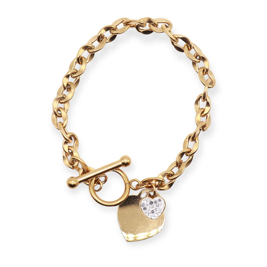 HEART ANCHOR GOLD BRACELET