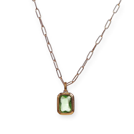 Necklace - gold - precious stone 