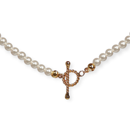 Necklace - gold - pearls (M) 