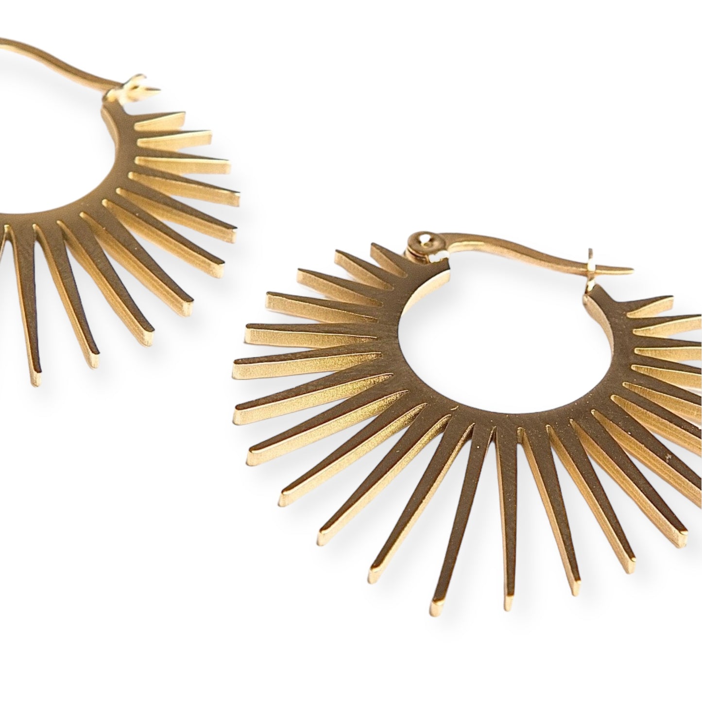 Hoop earrings - gold - sun 