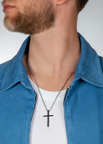 Cross necklace - silver