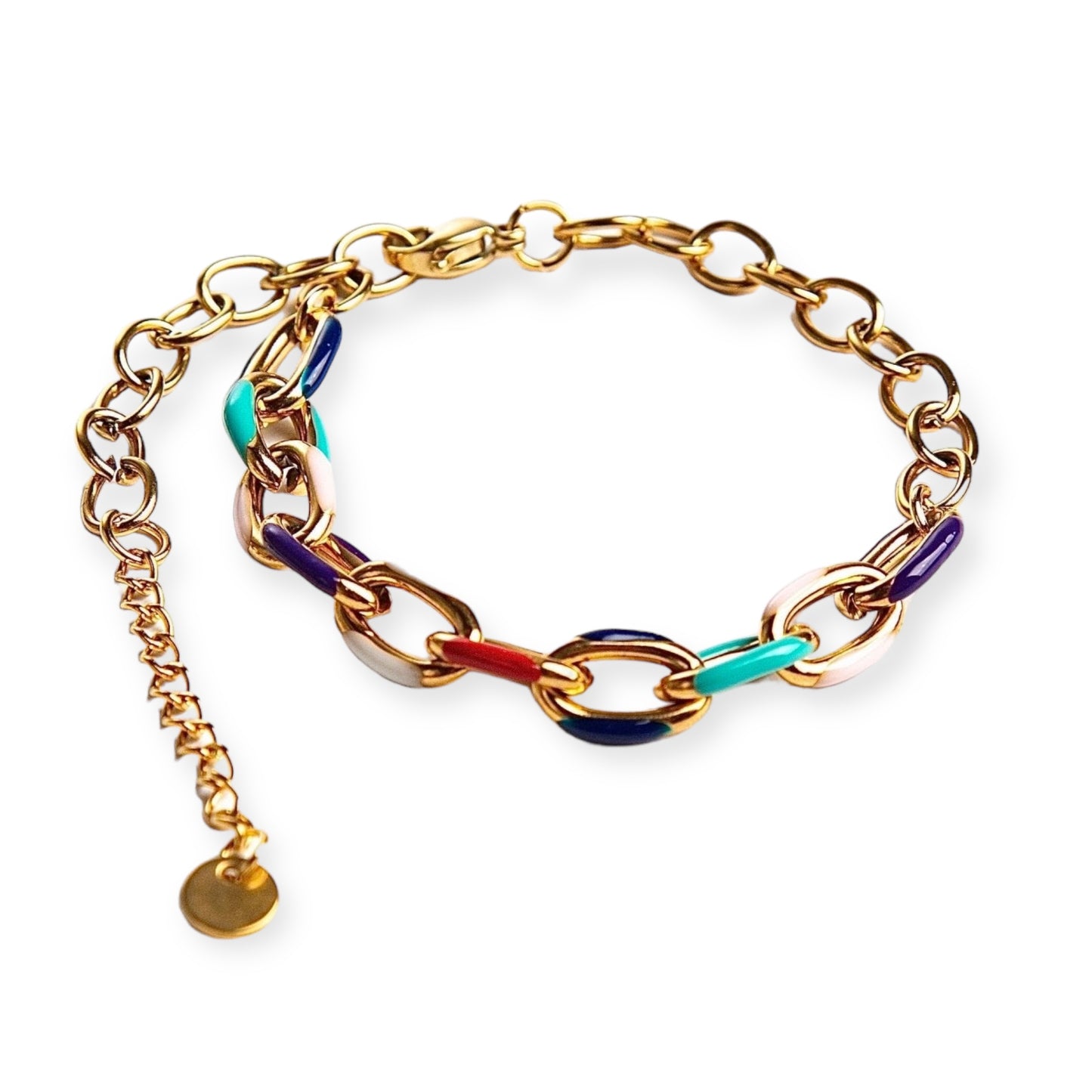 Bracelet - gold - colorful 