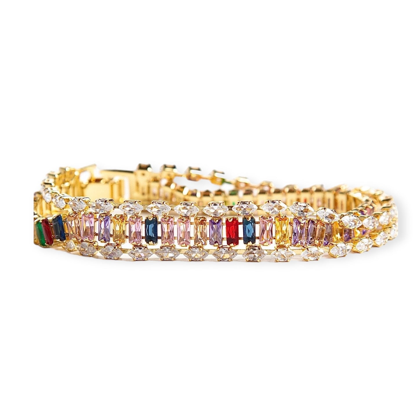 Bracelet - gold - colorful 