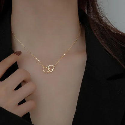 LINKED GOLD HEART NECKLACE