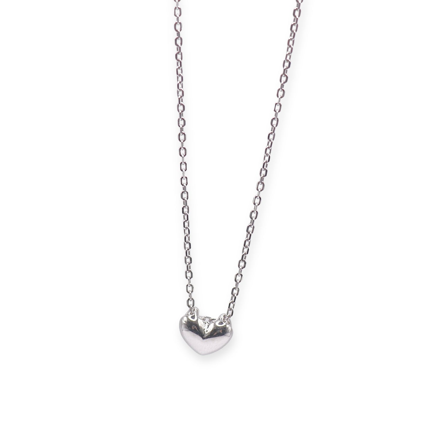 SILVER ROUNDED HEART NECKLACE