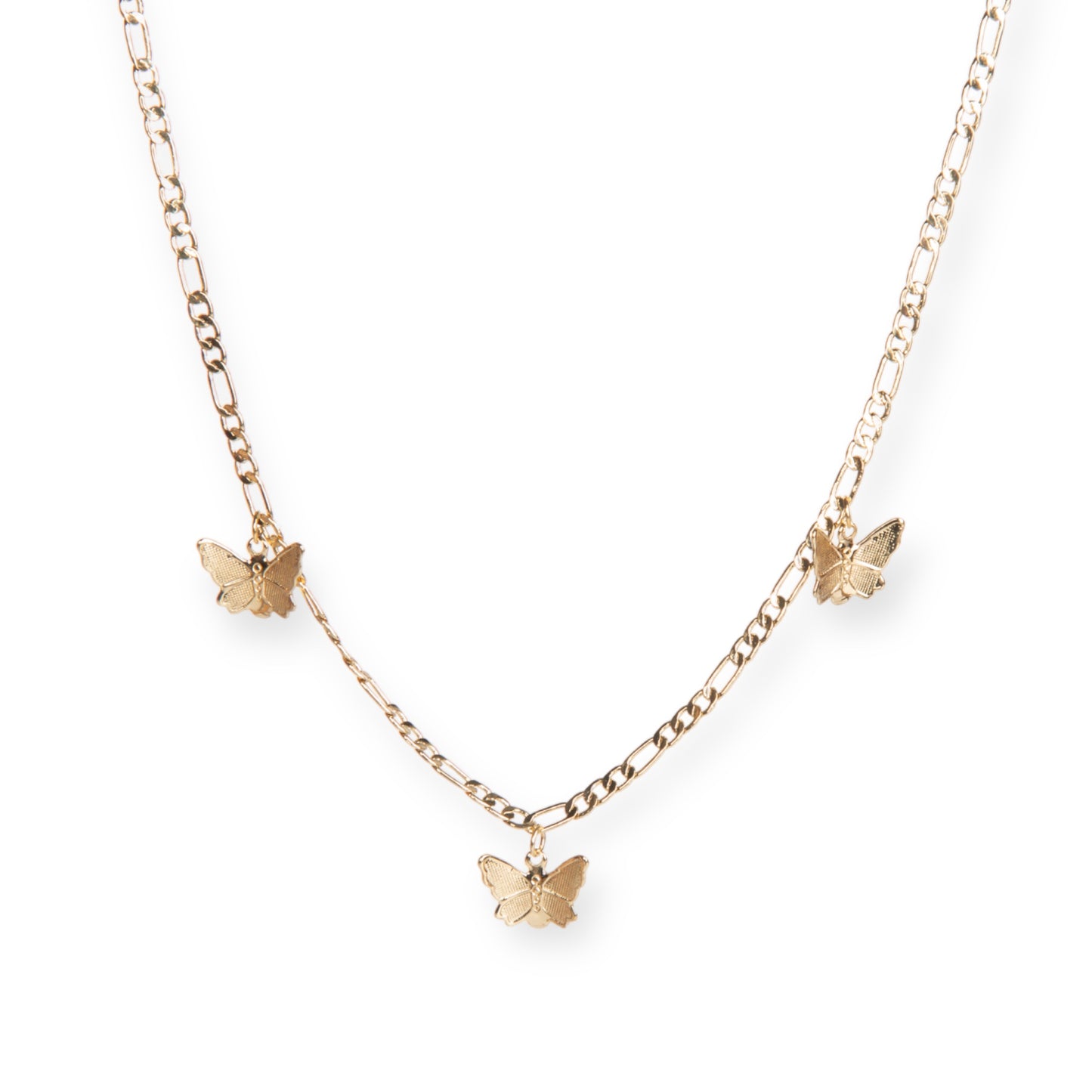 Necklace - gold - butterflies 