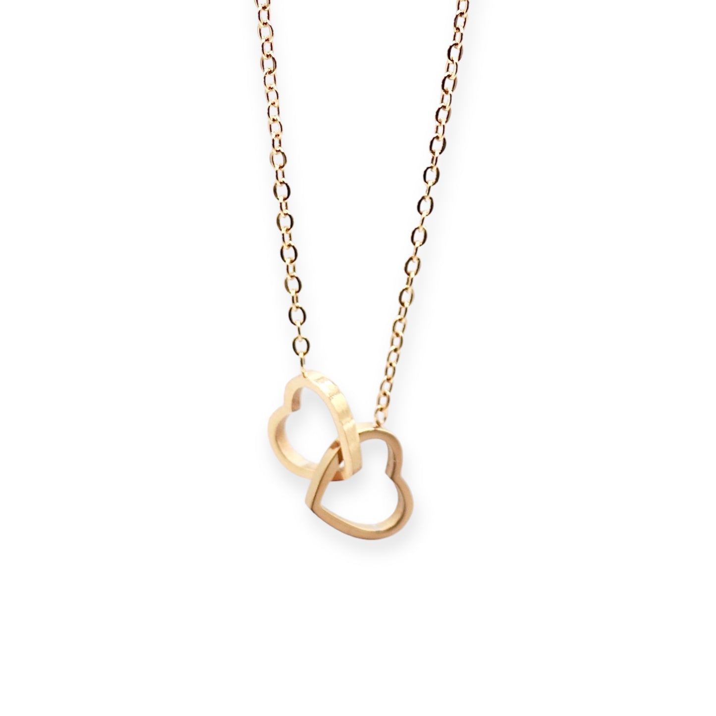 LINKED GOLD HEART NECKLACE